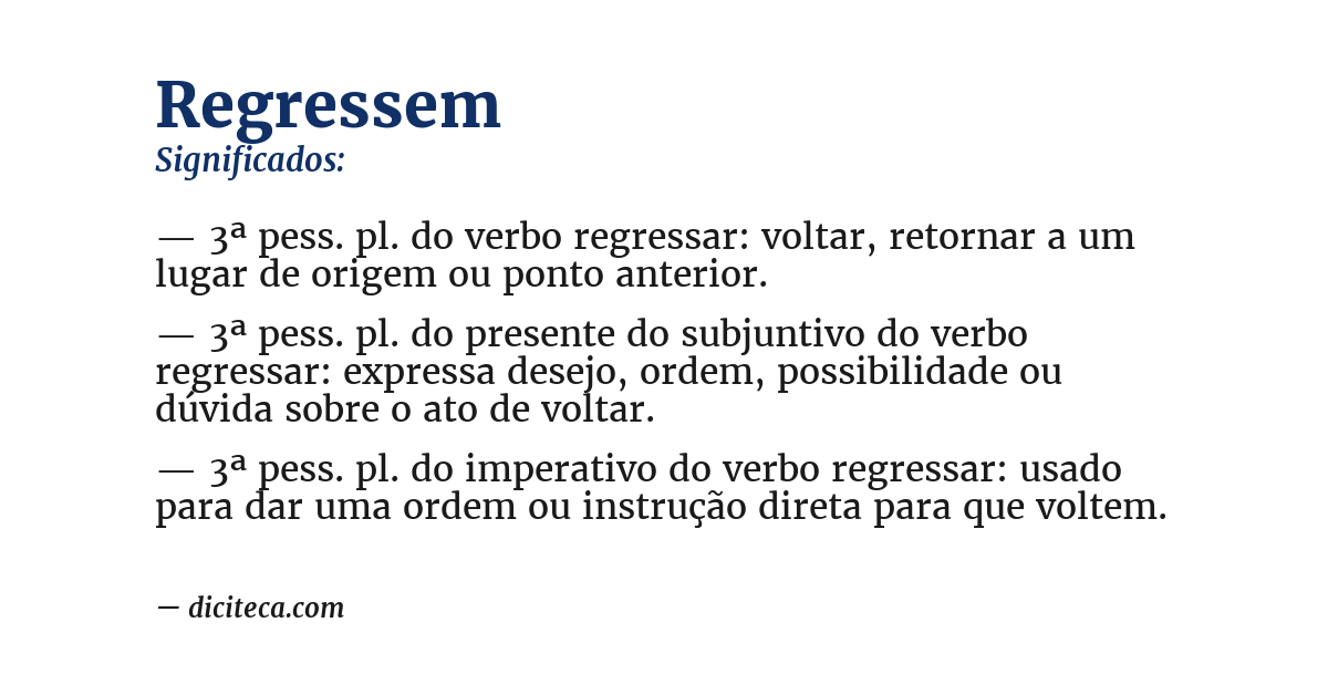 Significado de regressem