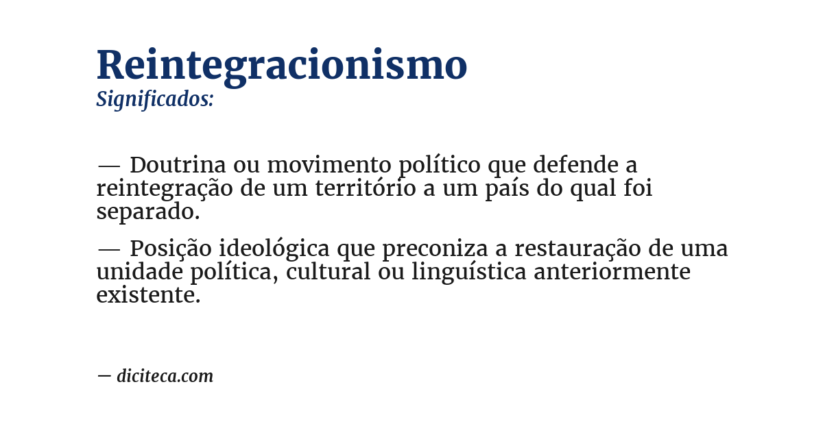 Significado de reintegracionismo