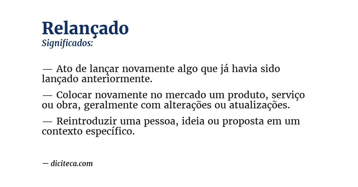 Significado de relançado