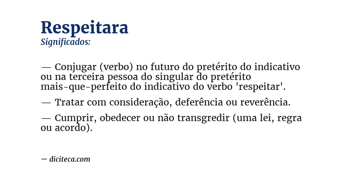 Significado de respeitara