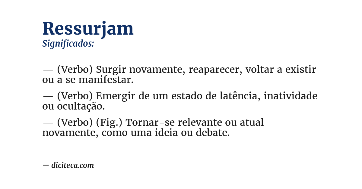 Significado de ressurjam