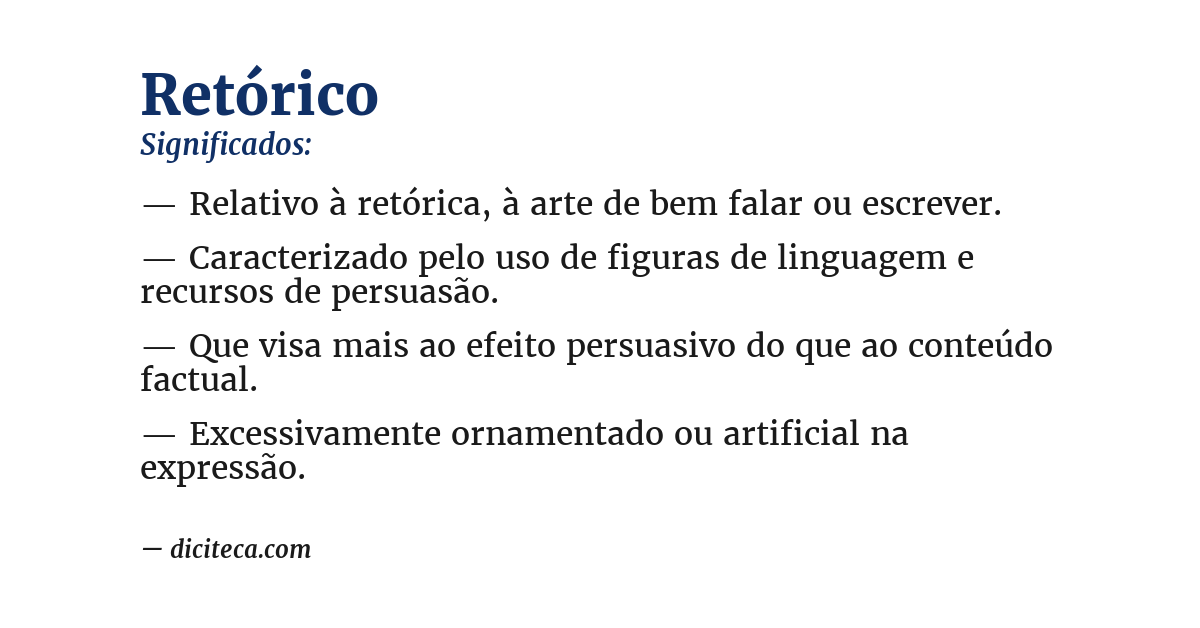 Significado de retórico