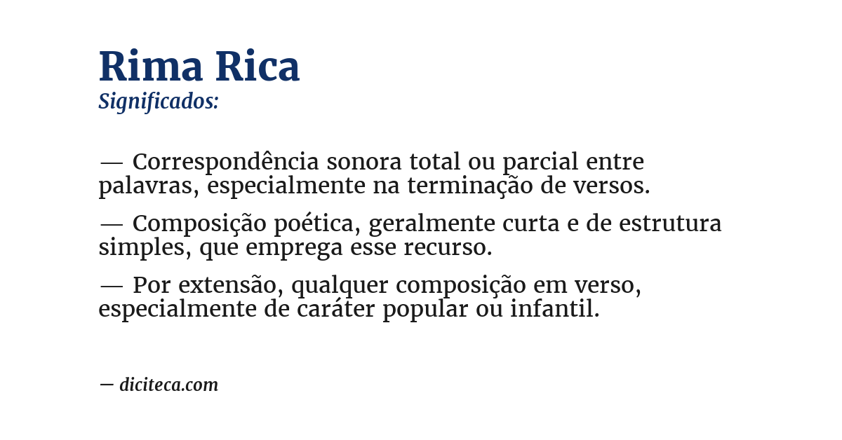 Significado de rima rica