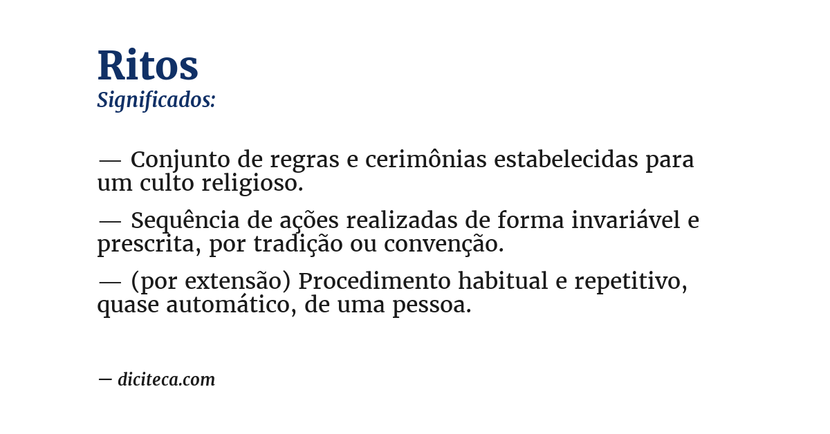 Significado de ritos