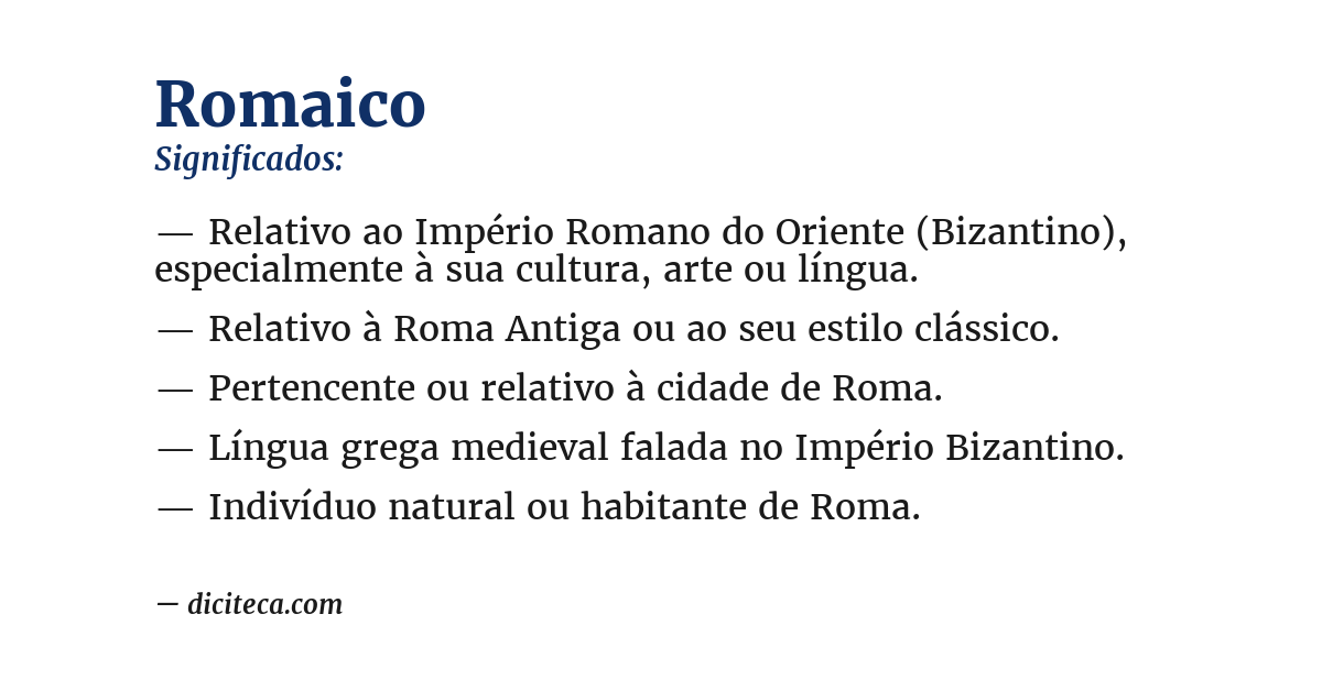 Significado de romaico