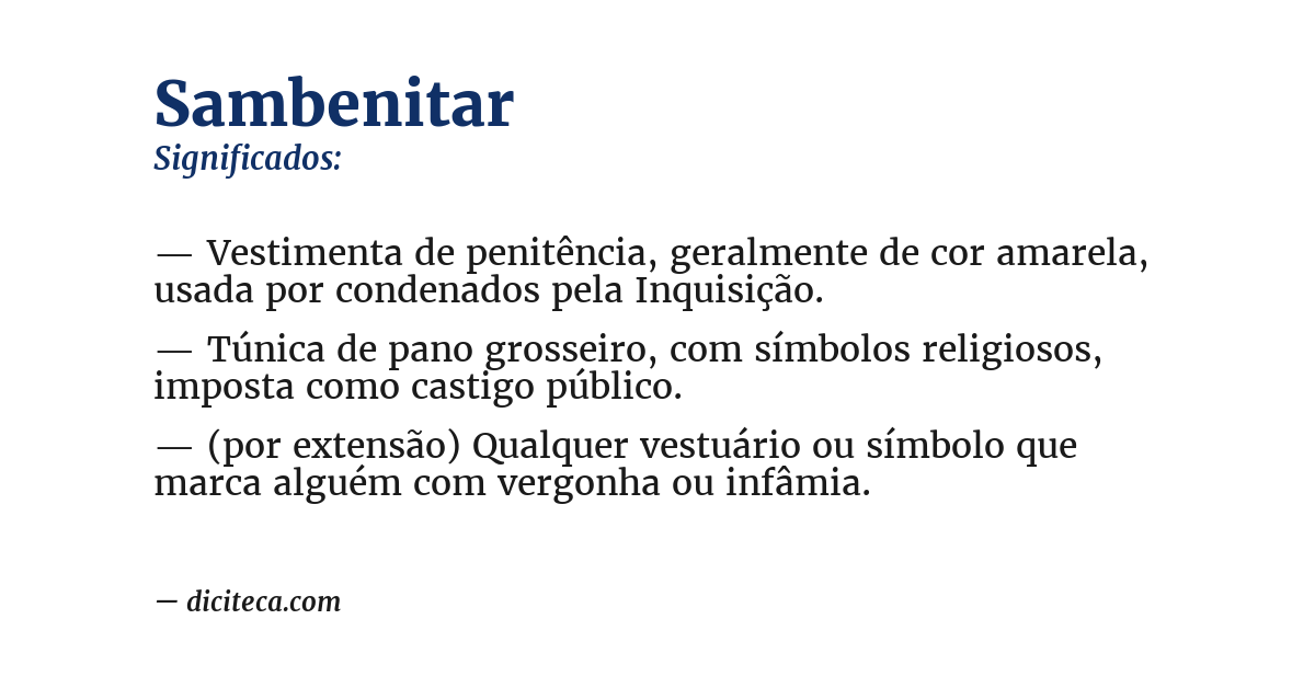Significado de sambenitar