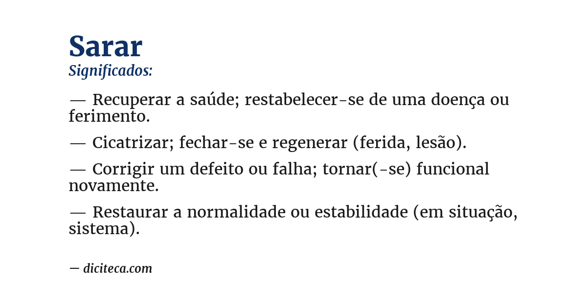 Significado de sarar