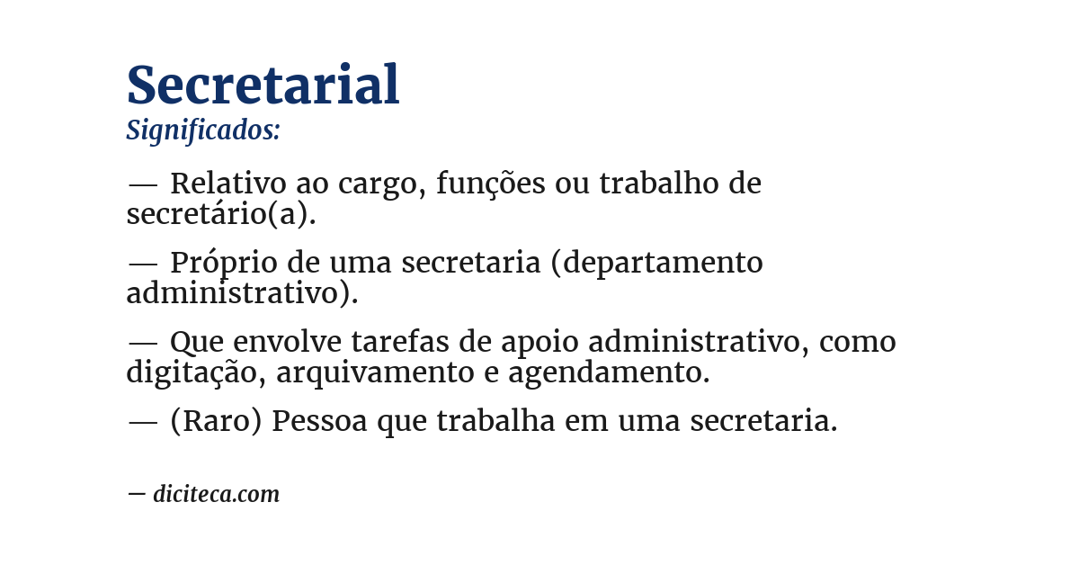 Significado de secretarial