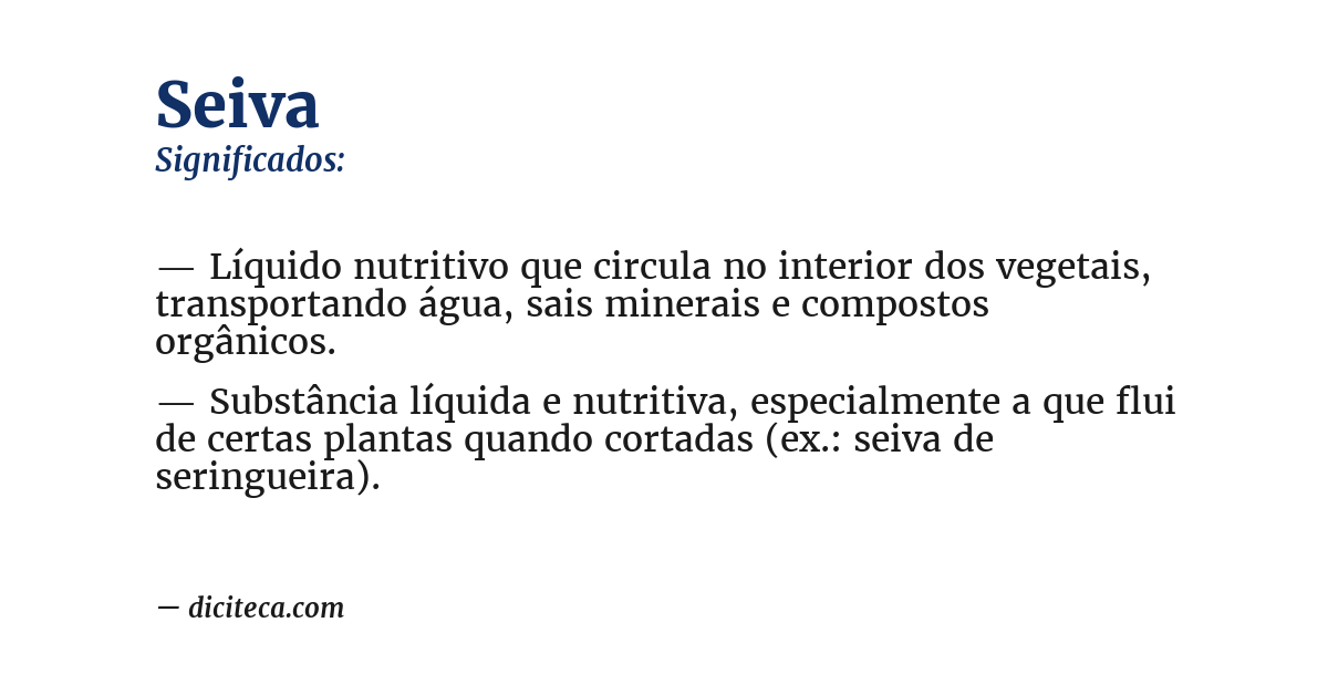 Significado de seiva