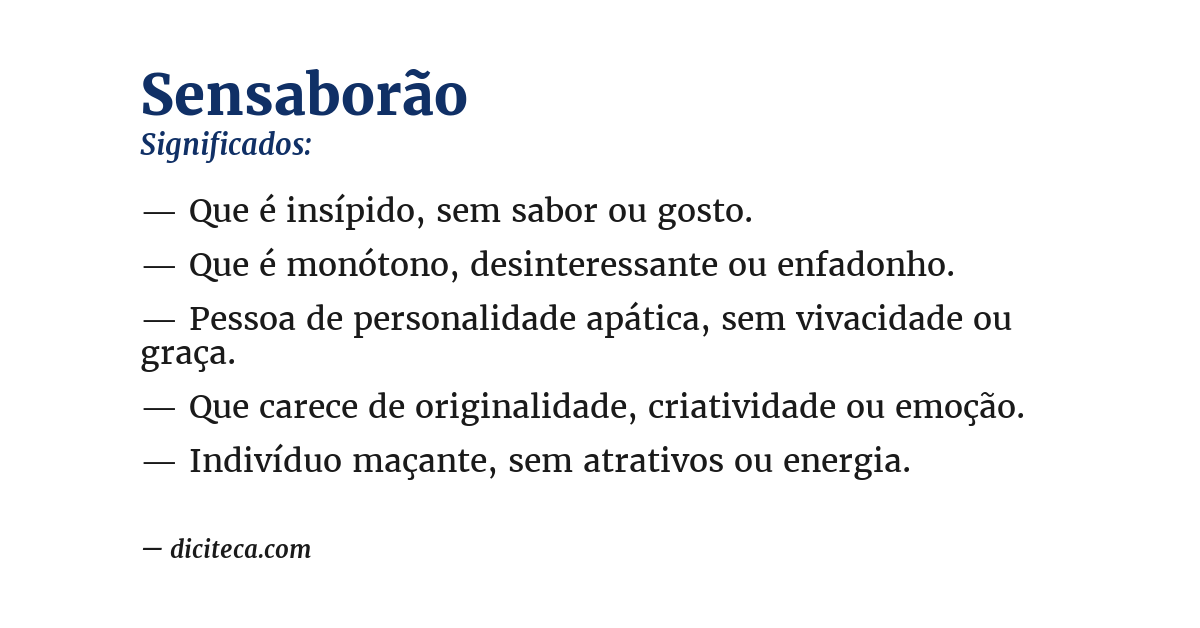 Significado de sensaborão