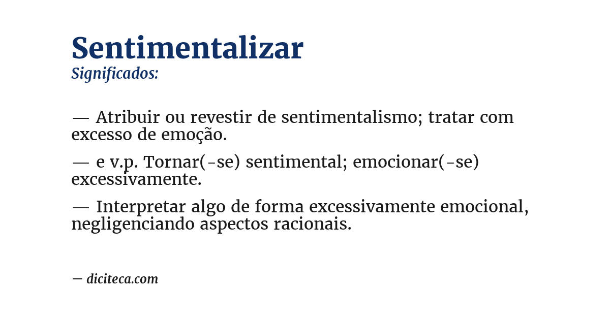 Significado de sentimentalizar