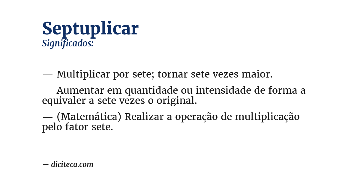 Significado de septuplicar
