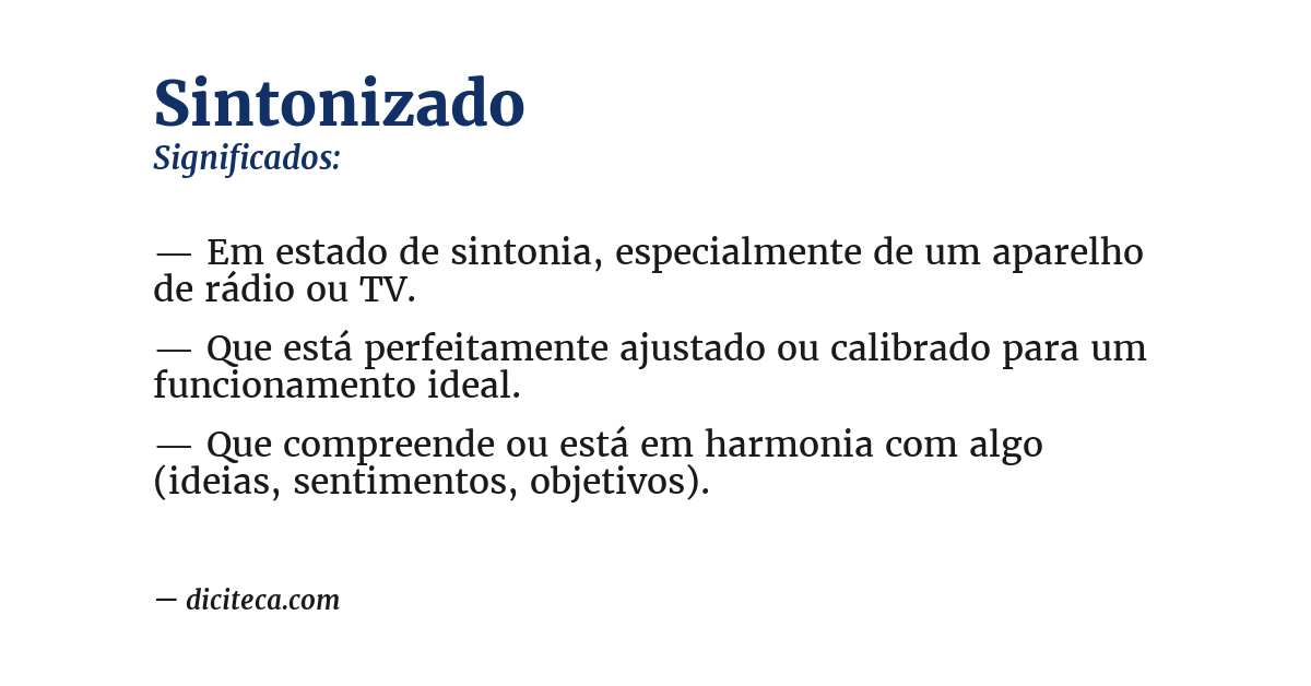 Significado de sintonizado