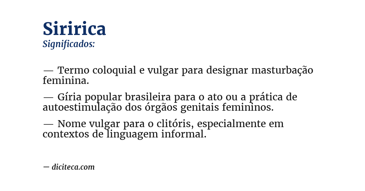 Significado de siririca