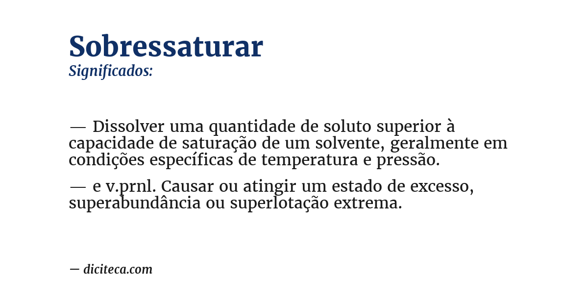 Significado de sobressaturar