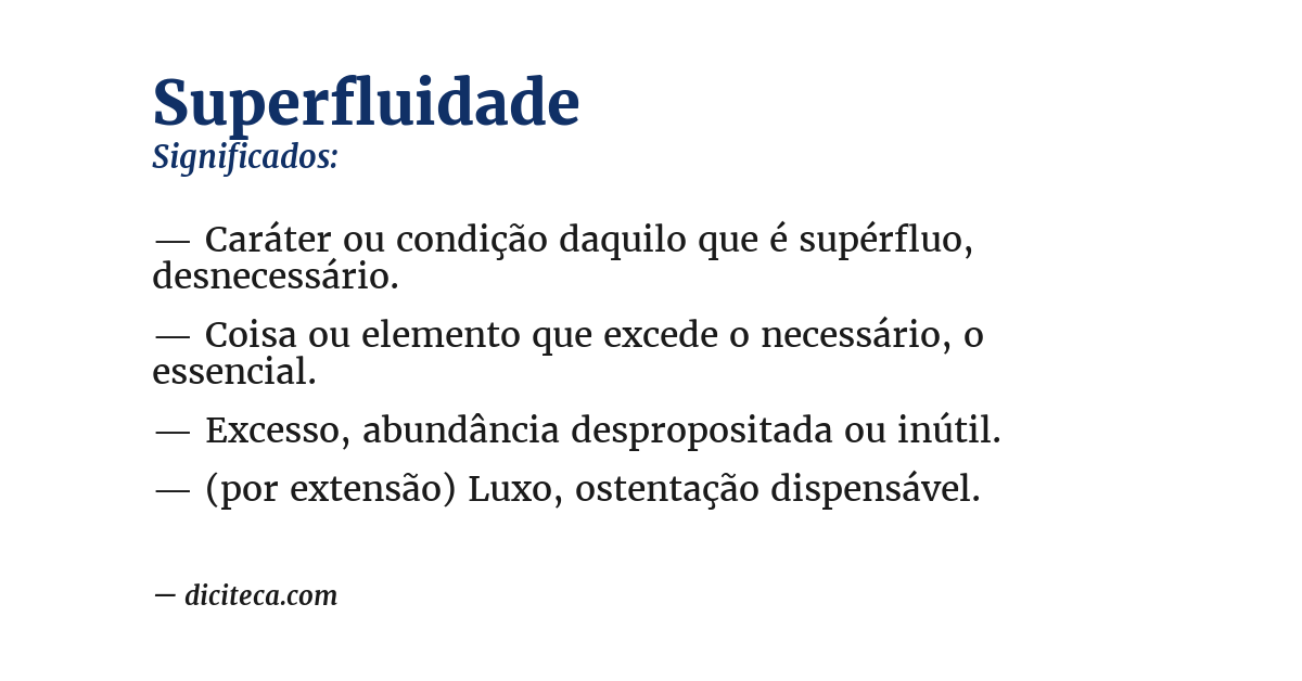Significado de superfluidade