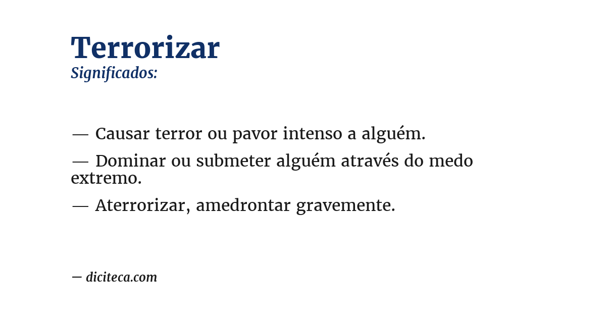 Significado de terrorizar