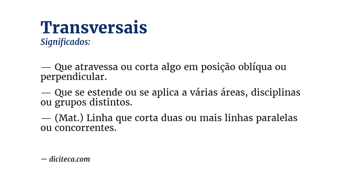 Significado de transversais