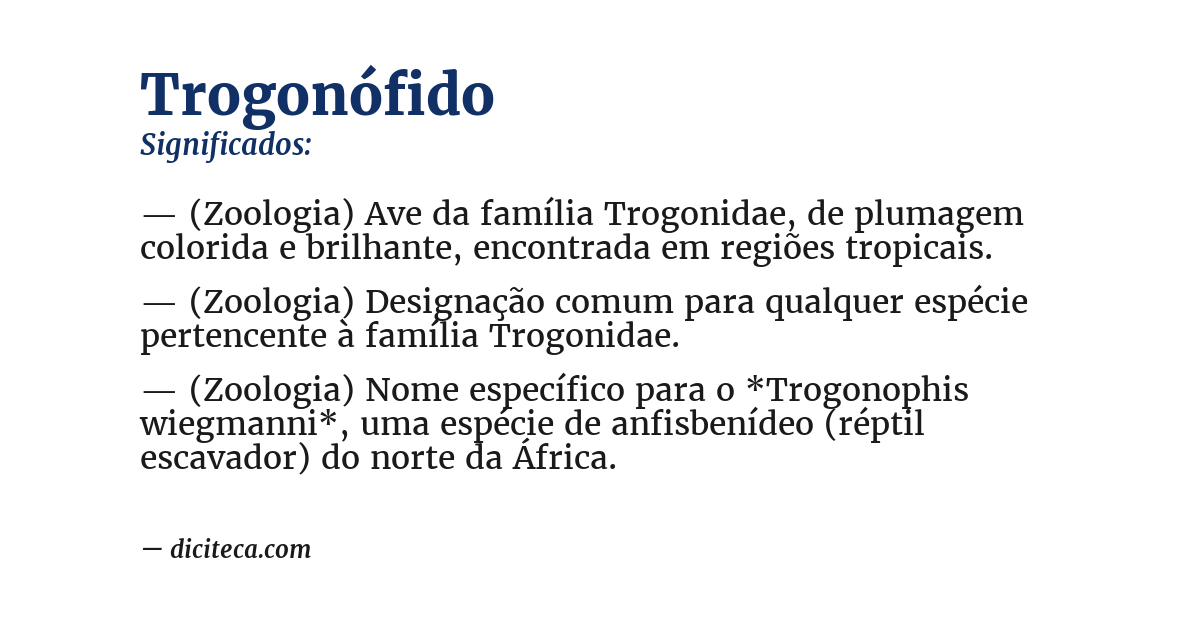 Significado de trogonófido