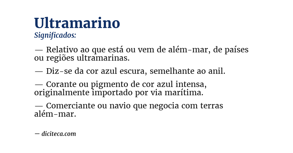 Significado de ultramarino