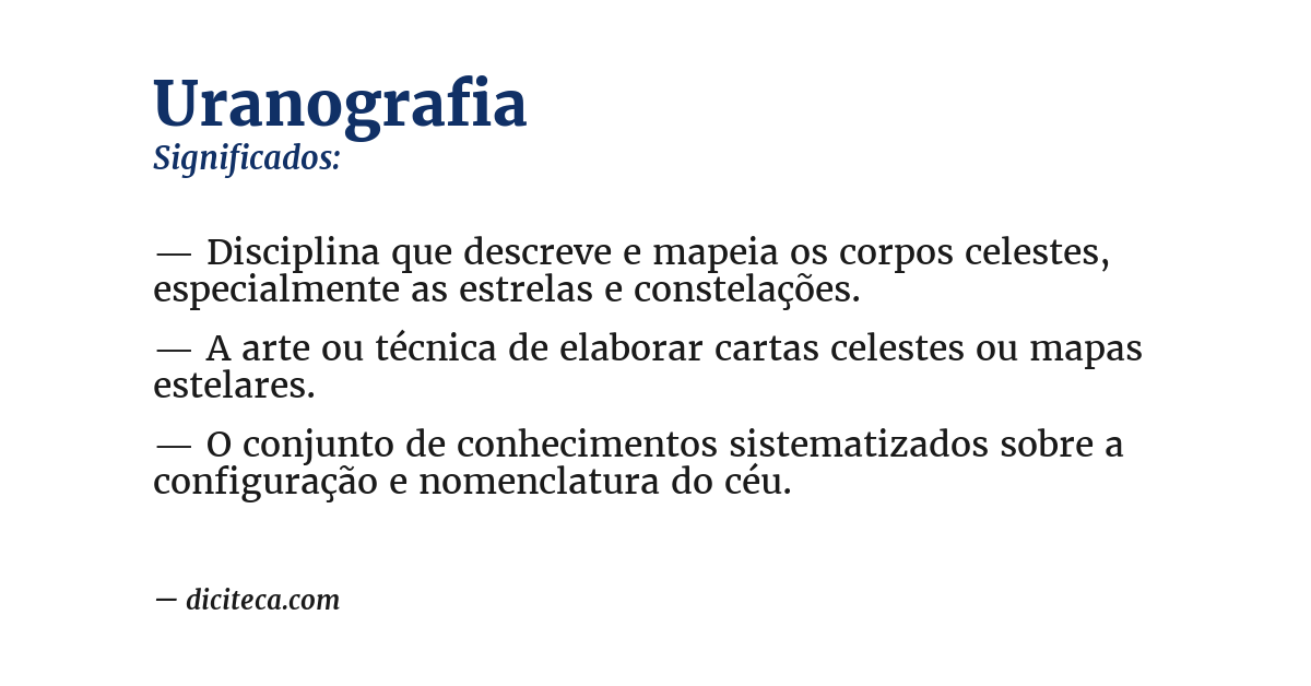 Significado de uranografia