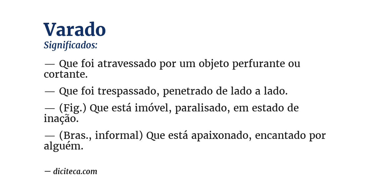 Significado de varado