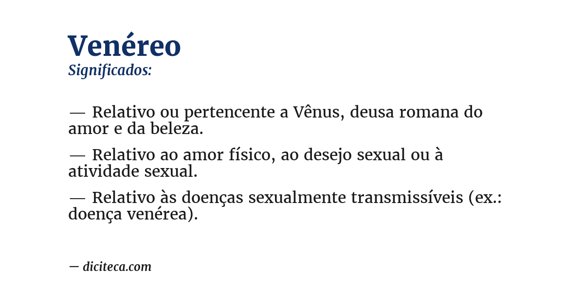 Significado de venéreo