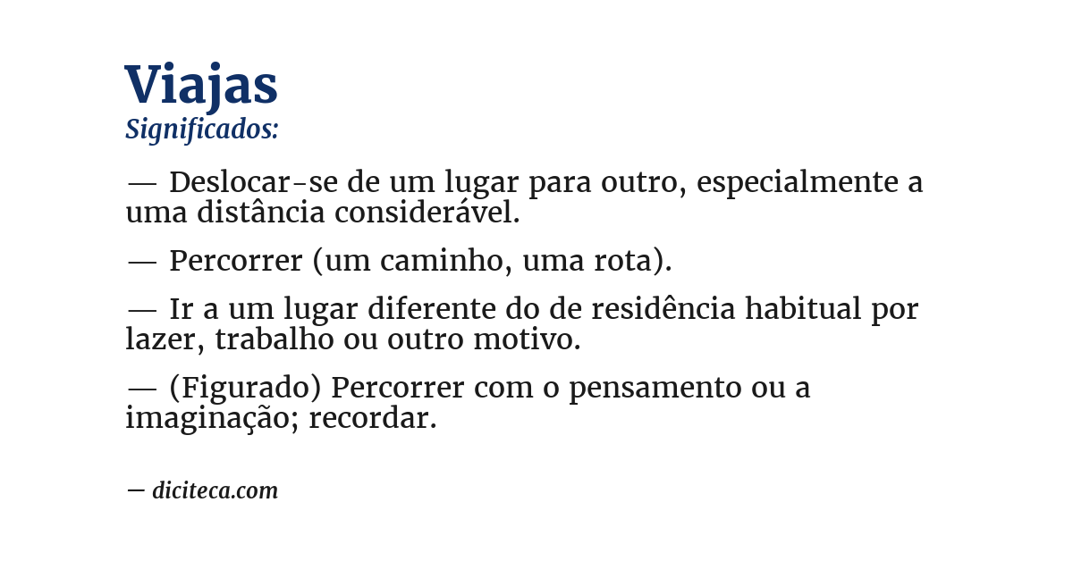 Significado de viajas