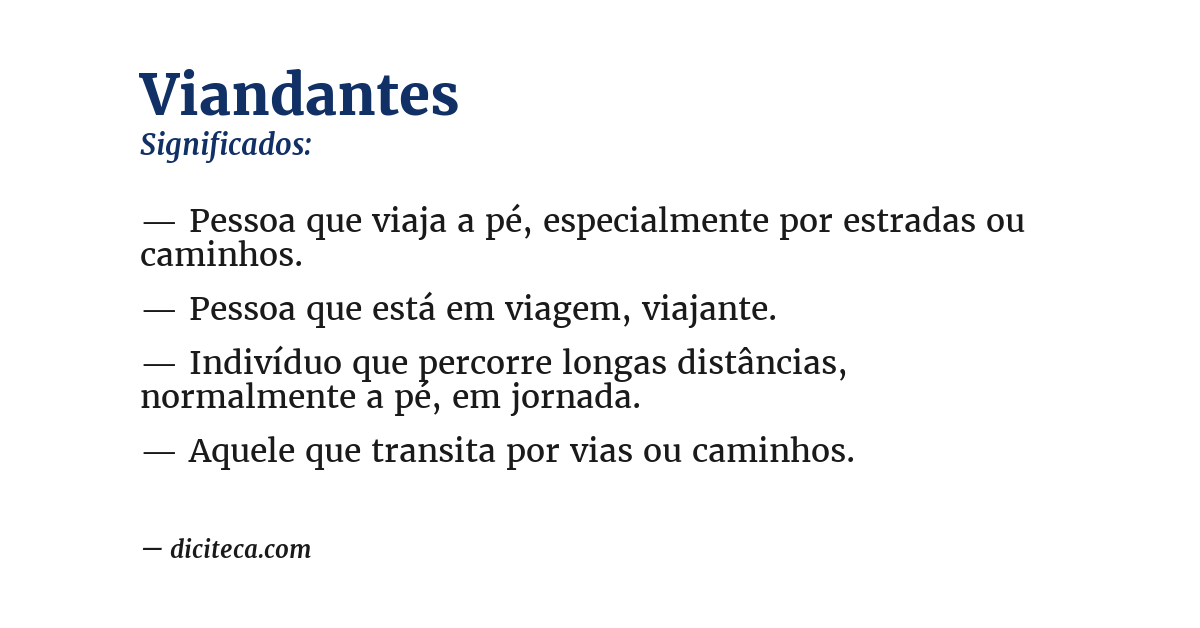 Significado de viandantes
