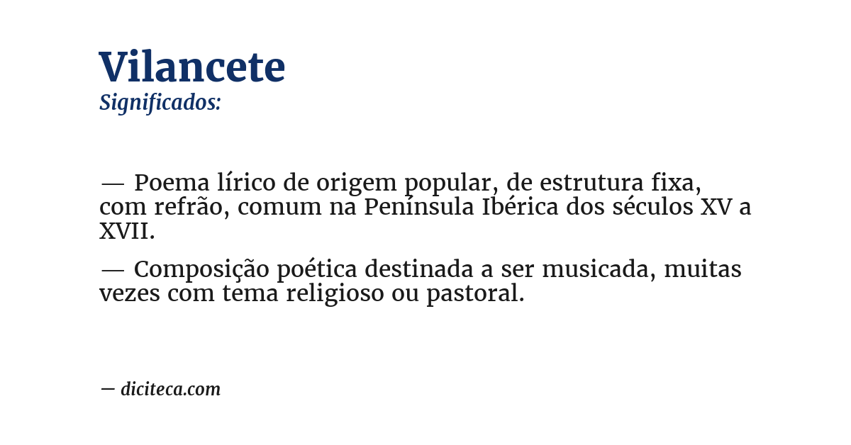 Significado de vilancete