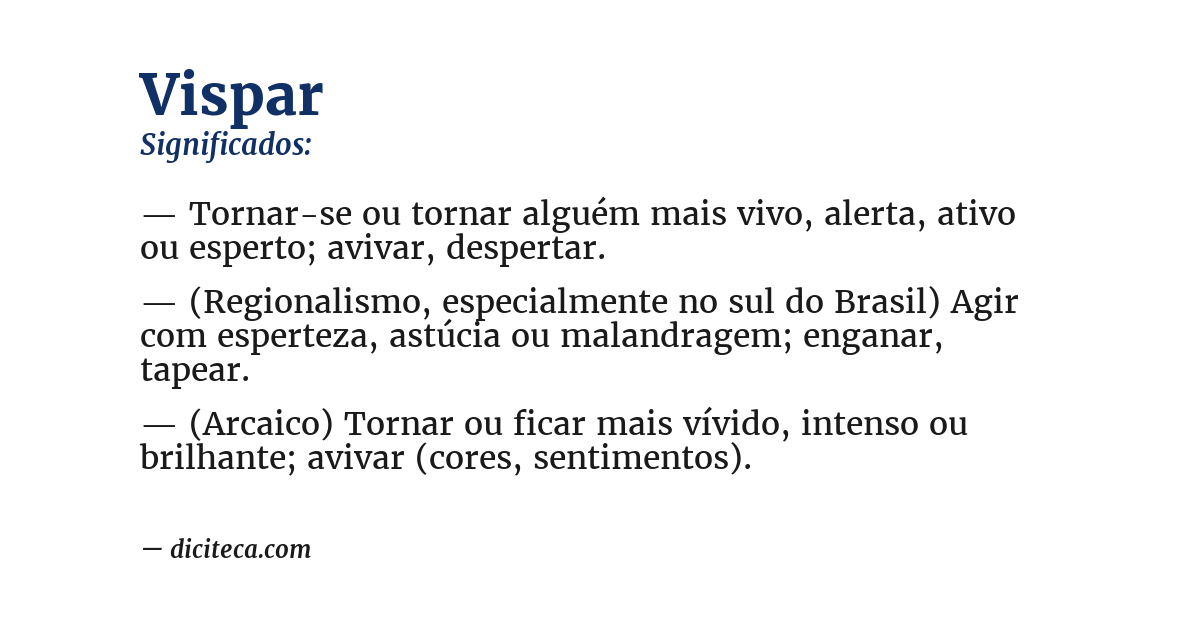 Significado de vispar