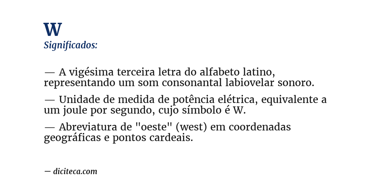 Significado de w