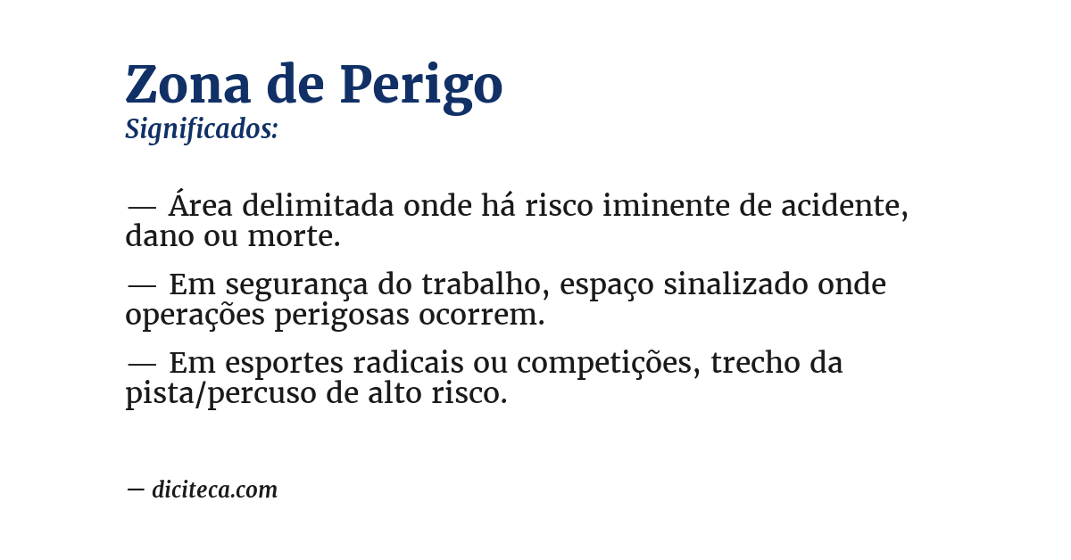 Significado de zona de perigo