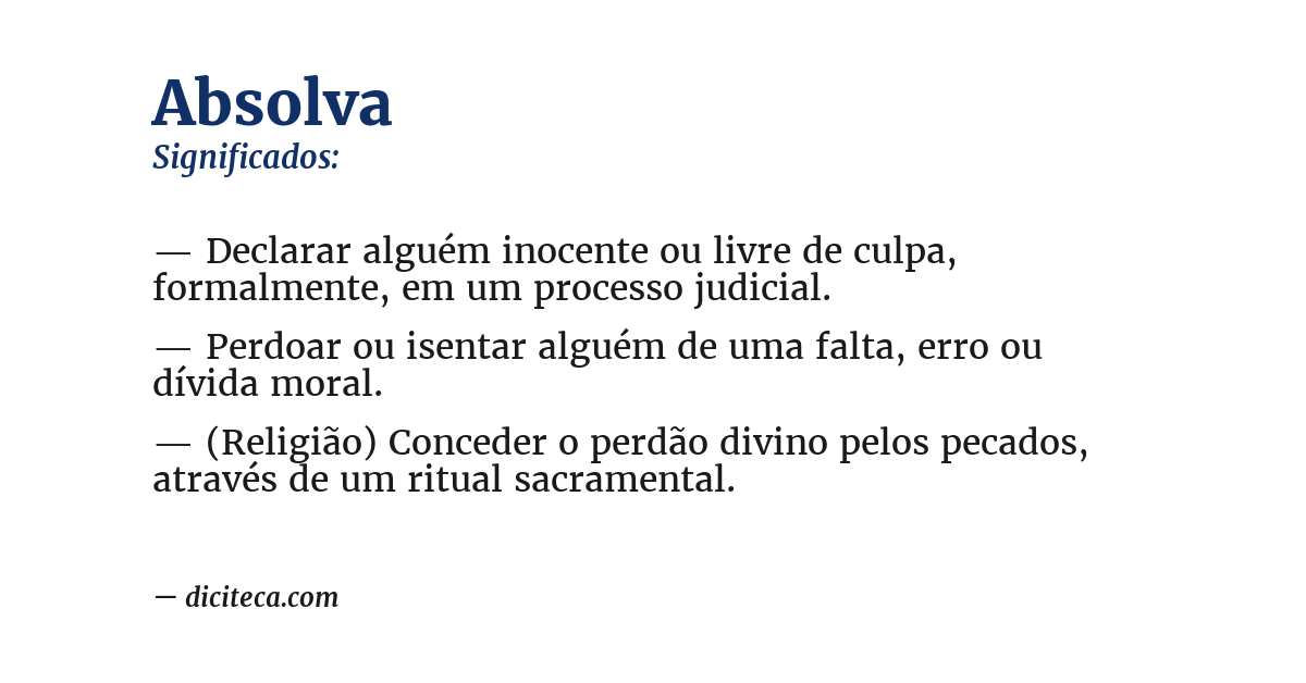 Significado de absolva