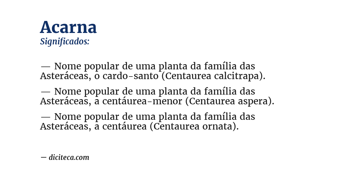 Significado de acarna