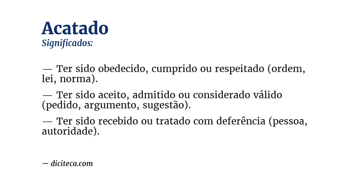 Significado de acatado