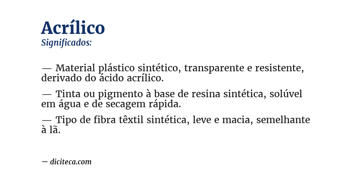 Significado de acrílico