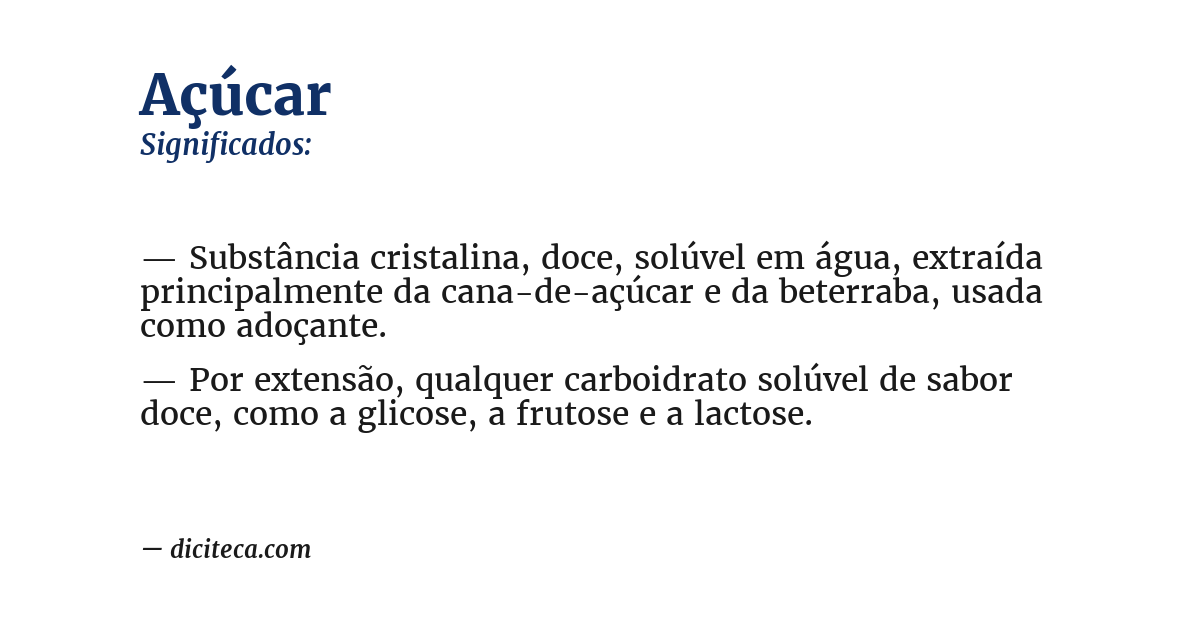 Significado de açúcar