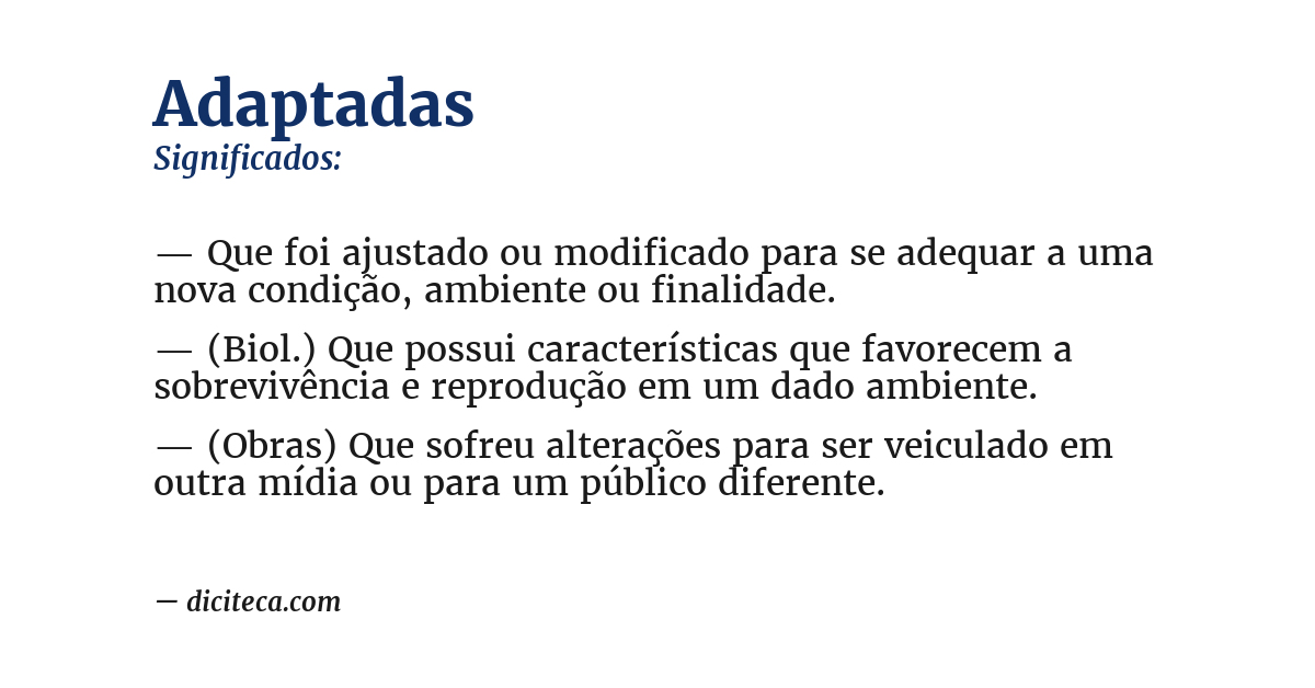 Significado de adaptadas
