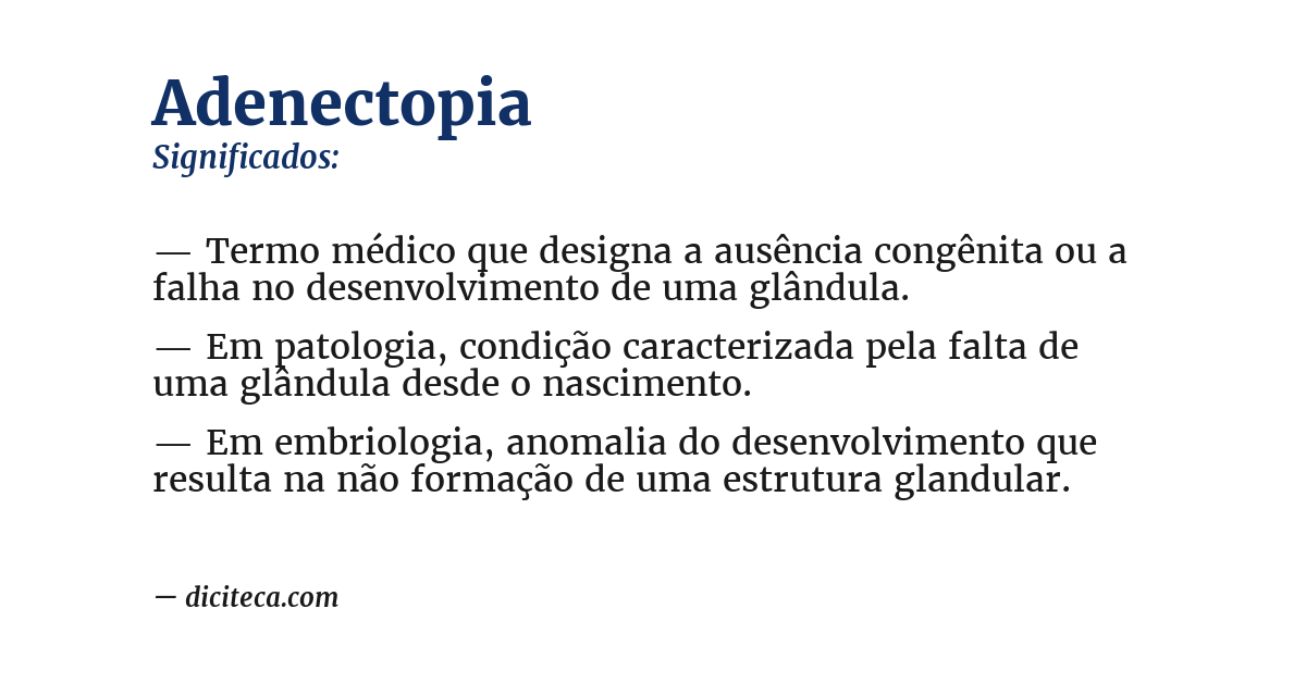 Significado de adenectopia