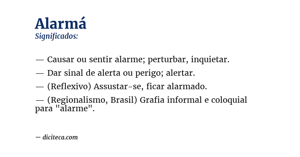 Significado de alarmá