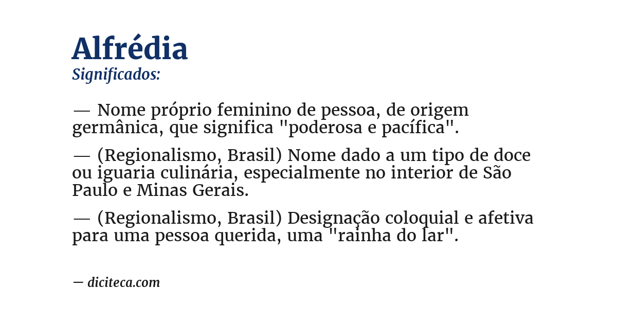 Significado de alfrédia