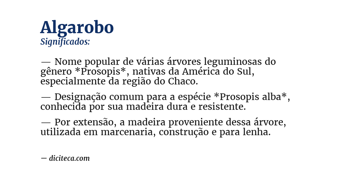 Significado de algarobo