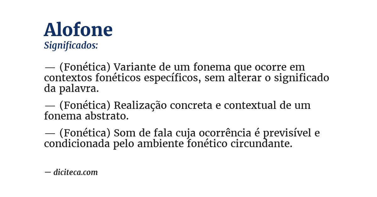 Significado de alofone
