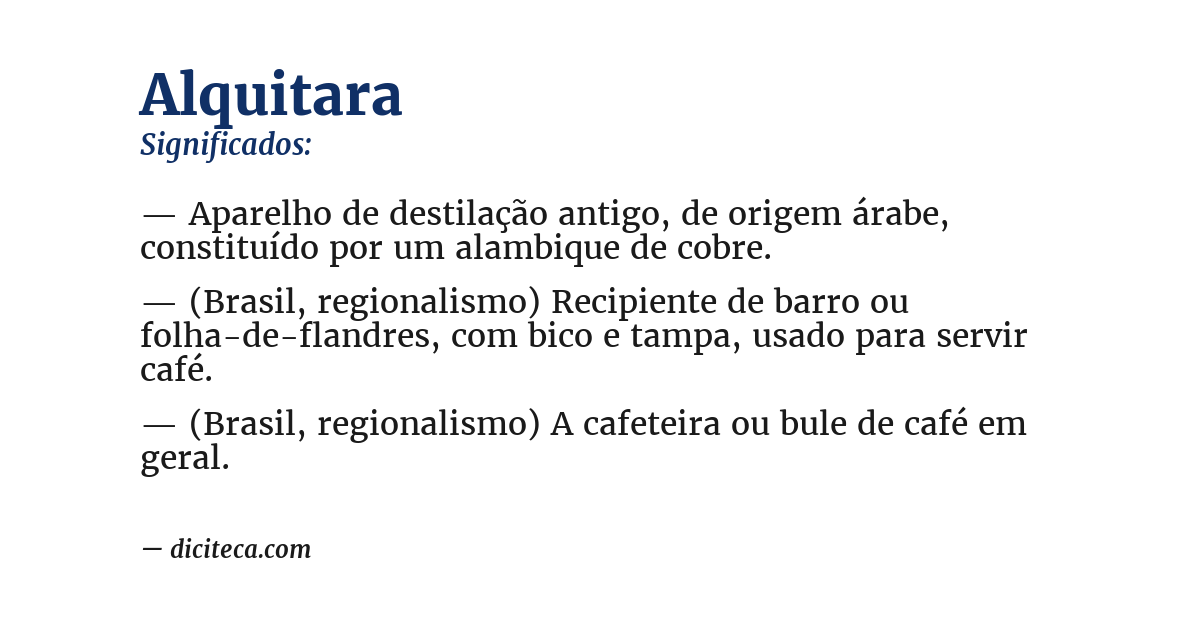 Significado de alquitara