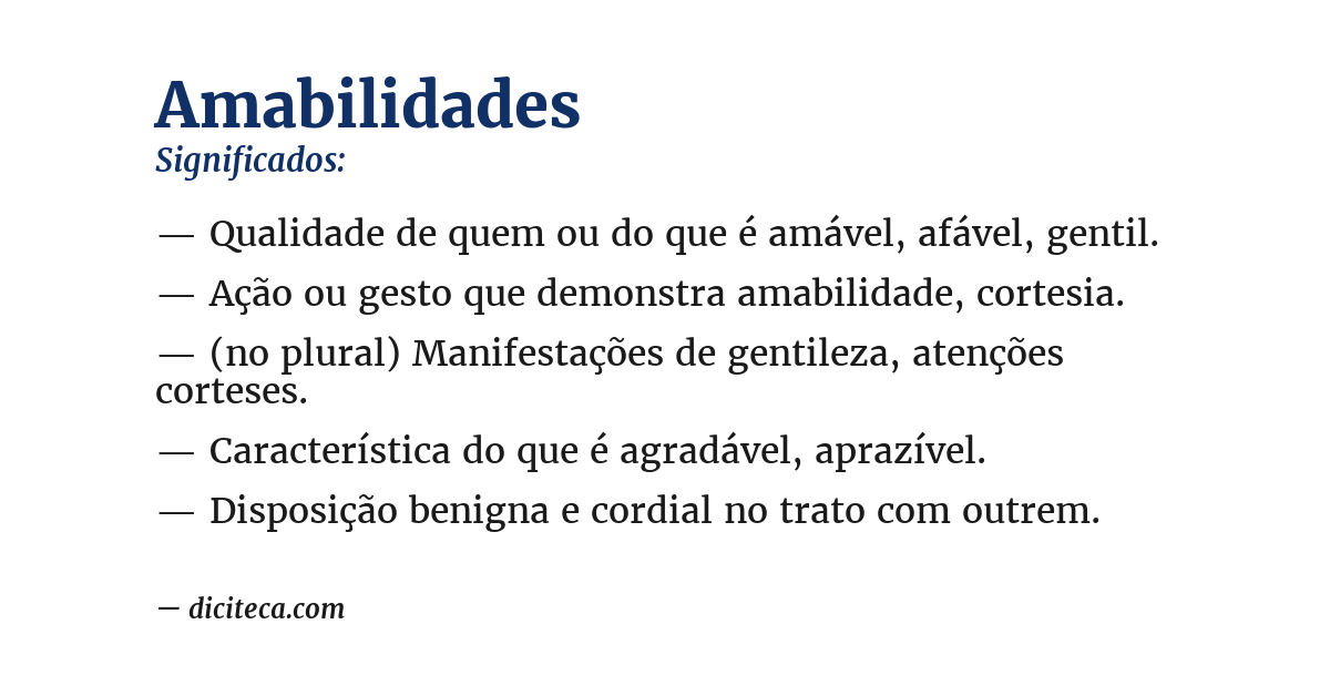 Significado de amabilidades