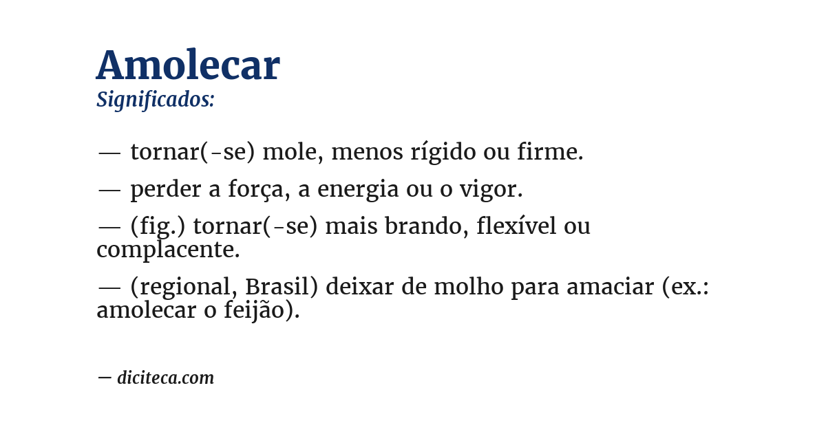 Significado de amolecar