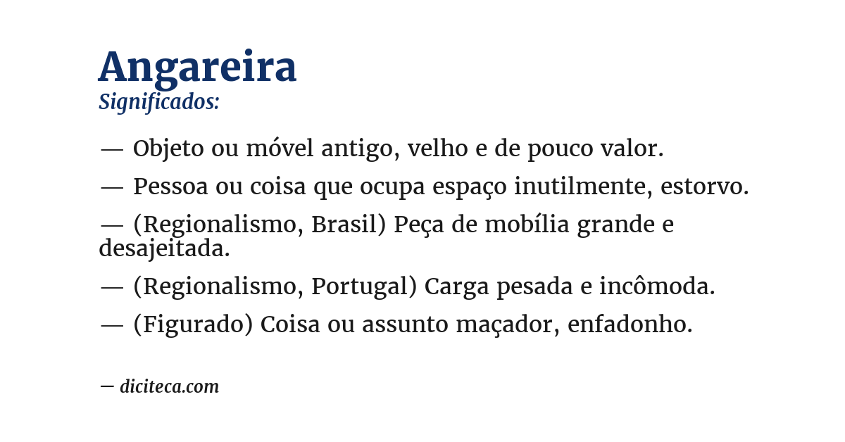 Significado de angareira