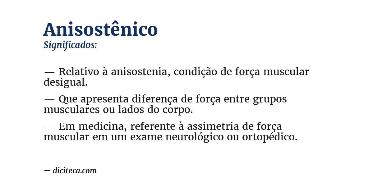 Significado de anisostênico