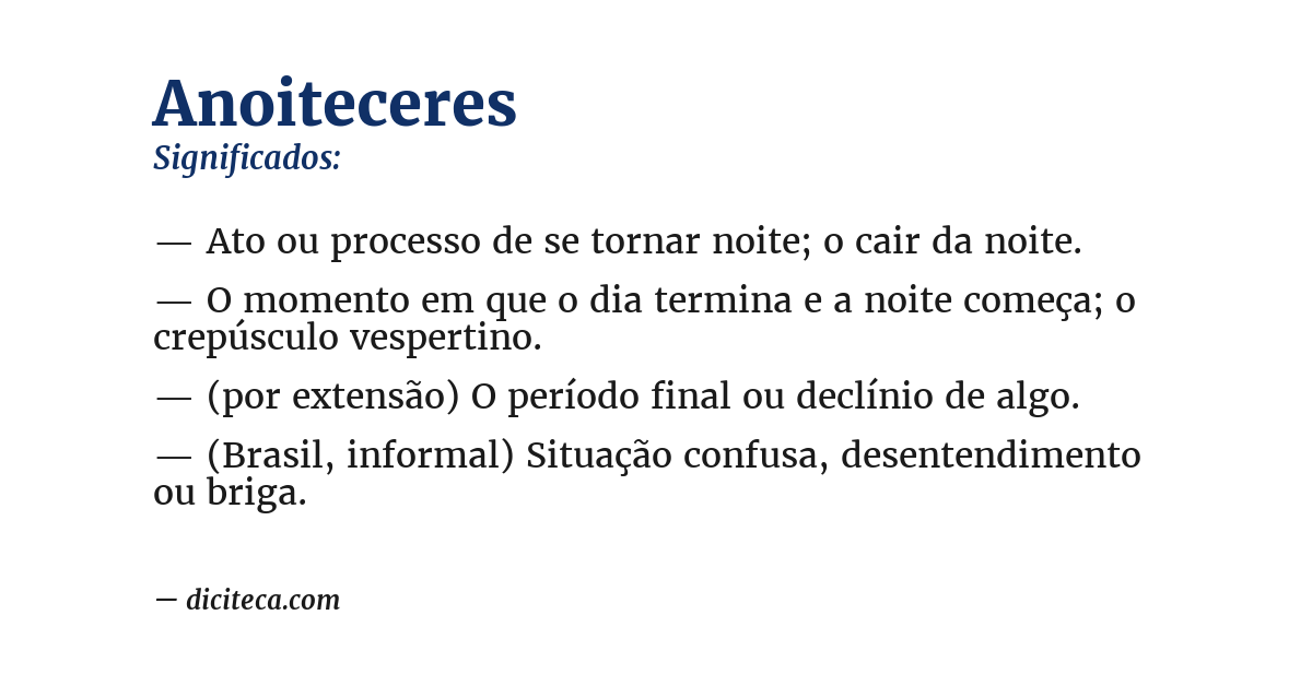 Significado de anoiteceres